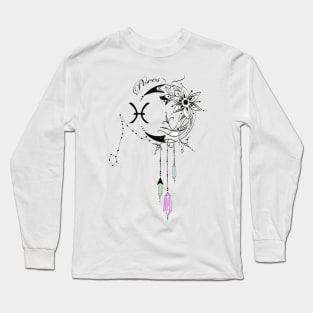 Pisces Moon Stone Long Sleeve T-Shirt